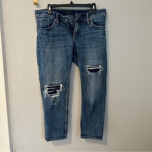 Silver Jeans Co Distressed Boyfriend Jeans